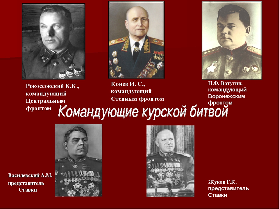 Назовите советские фронты и командующих фронтами